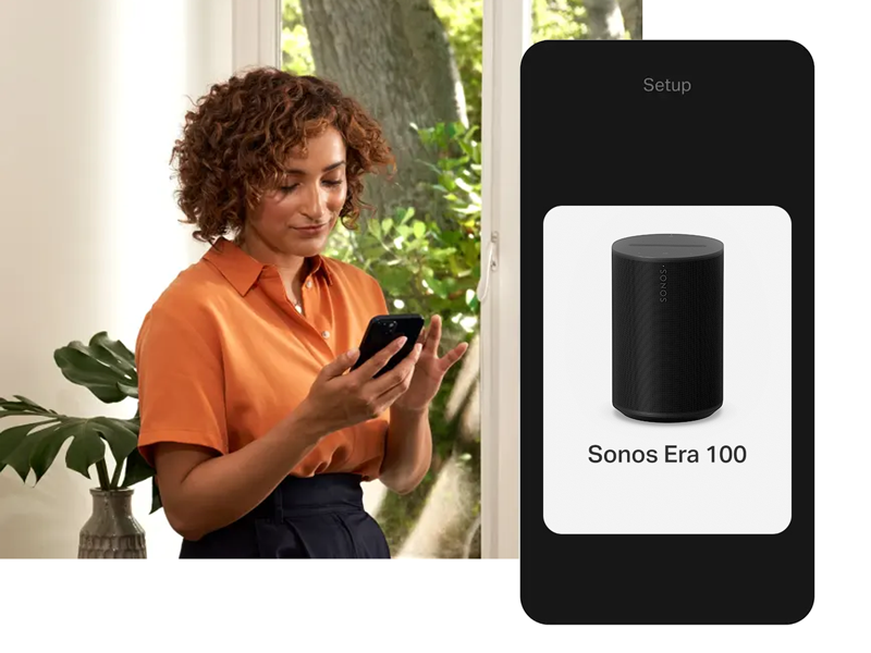 Sonos Era 100 Wireless Speaker - The Next-Gen Stereo Bookshelf Speaker,  Black : : Electronics